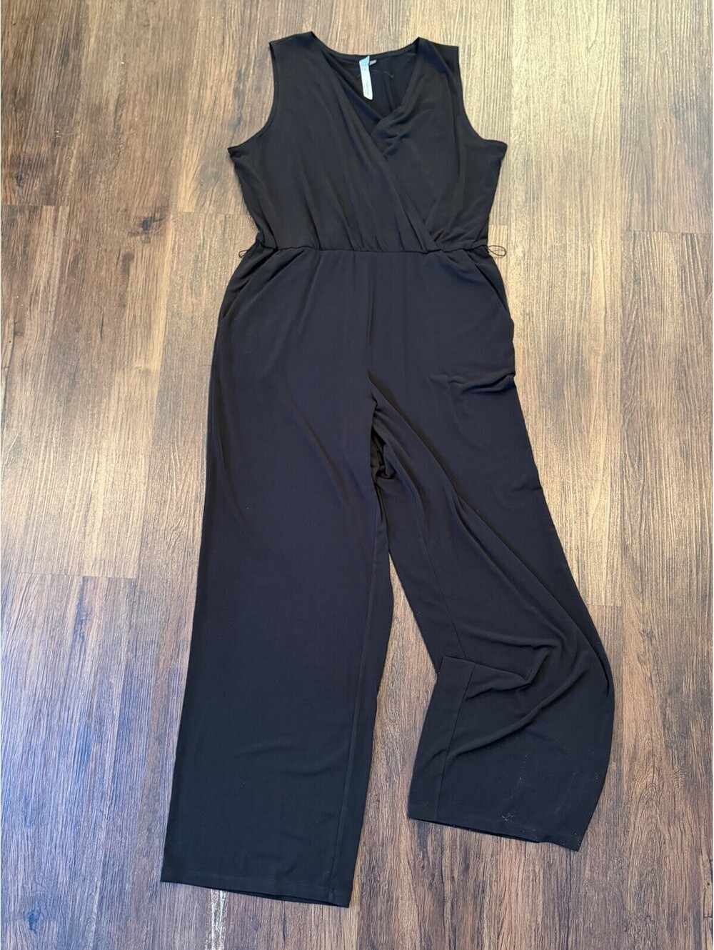 Collection Petite Women’s Black Jumpsuit PL Petite Large Wide Leg Sleeveless